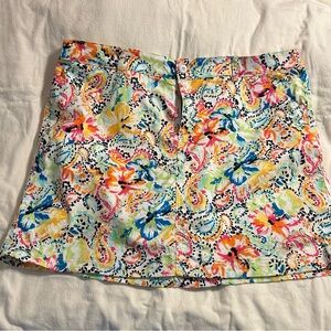 CJ Banks Red and Orange Mini Skort Resort Wear